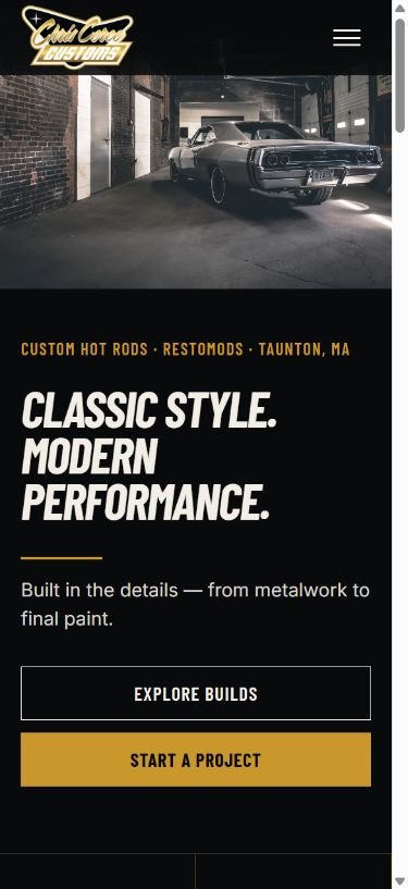 Chris Cerce Customs mobile website view