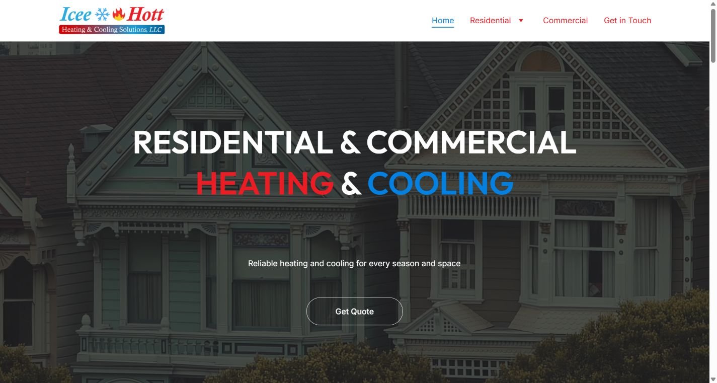 Icee Hott Solutions desktop website view