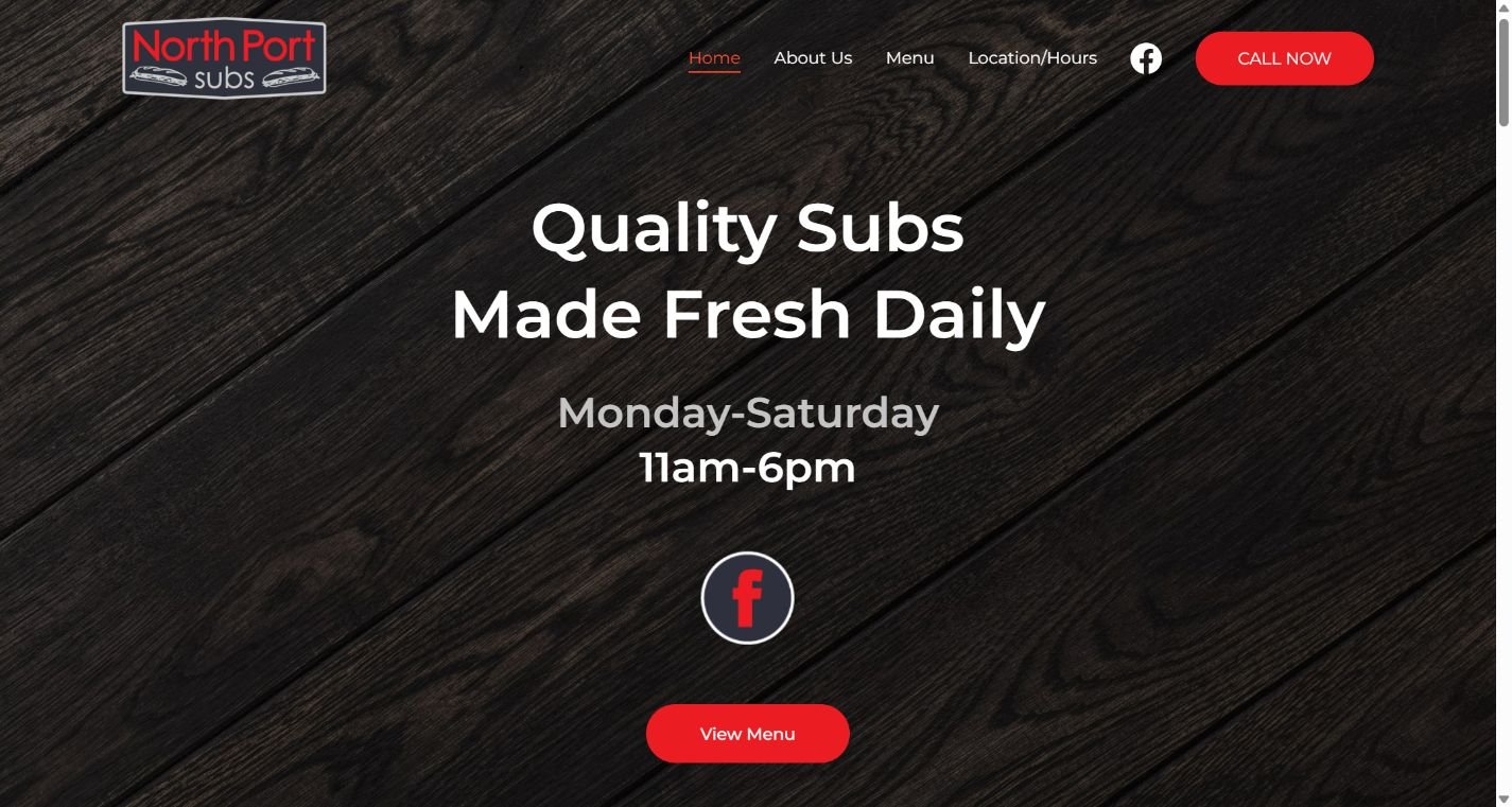 North Port Subs desktop website view