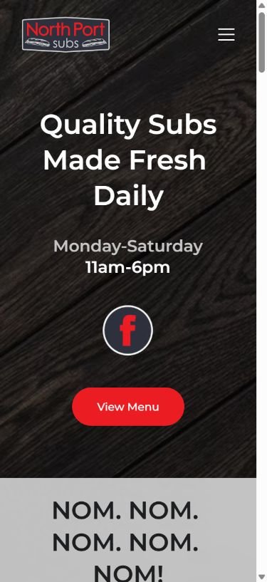 North Port Subs mobile website view
